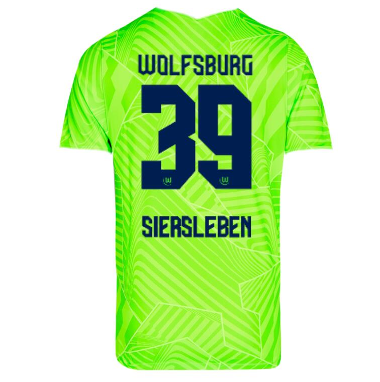 2021/22 Wolfsburg Home Kit Soccer Jersey with Siersleben 39 printing